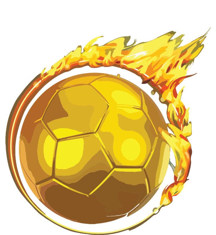 Gold Soccer Ball Flames Flaming Flying Soccer Ball On Fire T-Shirt