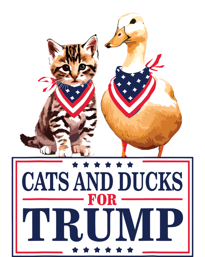 Cats And Ducks For Trump 2024 Kittens And Ducks For Trump Sustainable Bucket Hat