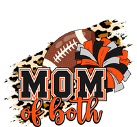 Mom Of Both Football Cheer Orange Black Pom Leopard Great Gift T-Shirt