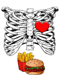 Halloween Dad Skeleton Pregnancy Hamburger Fries Xray Funny Softstyle Adult Sport Polo