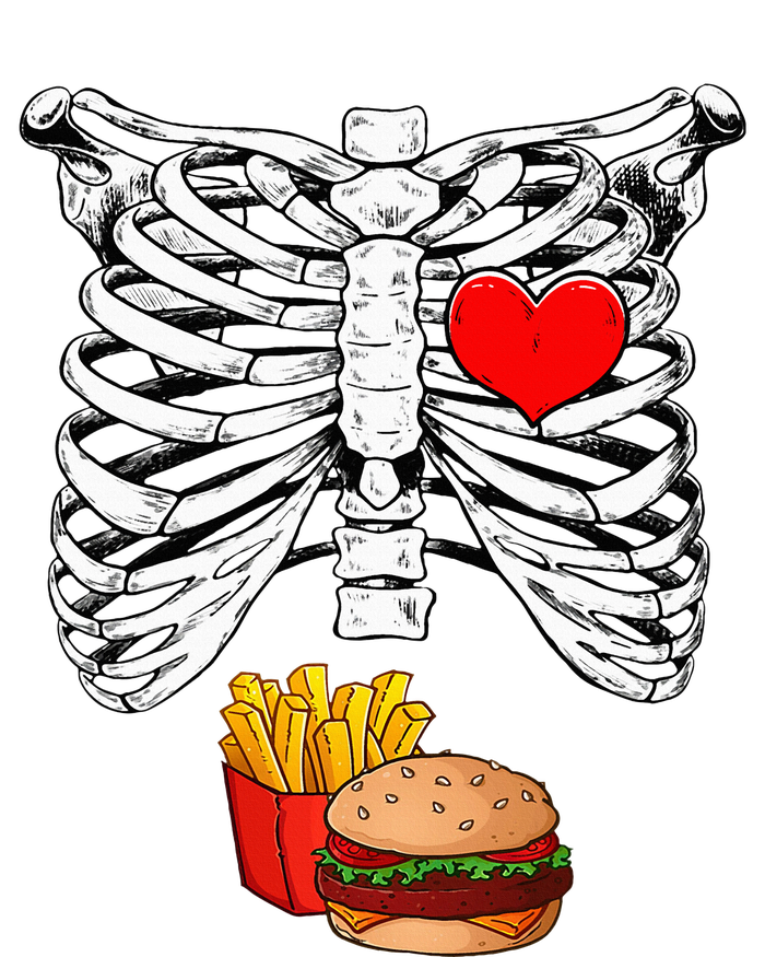 Halloween Dad Skeleton Pregnancy Hamburger Fries Xray Funny Softstyle Adult Sport Polo