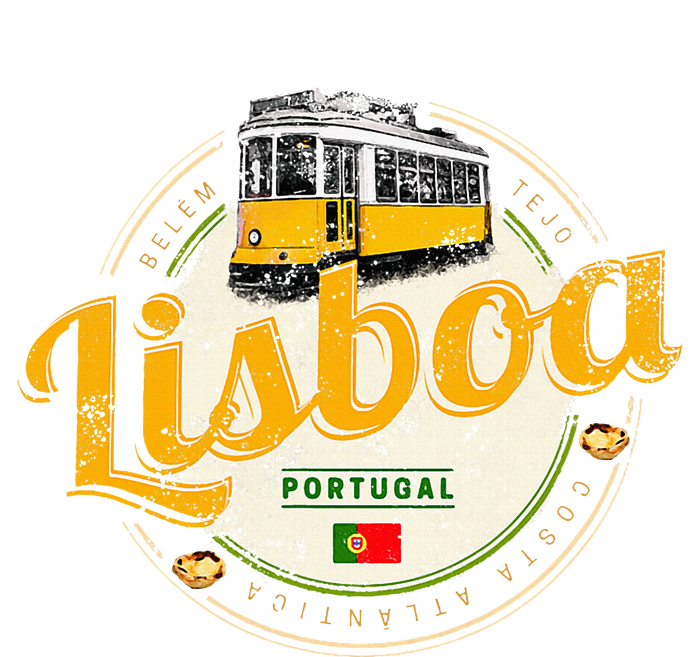 Lisbon Portugal With Retro Tram Vintage Souvenir Ladies Long Sleeve Shirt