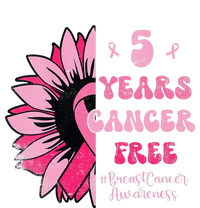 5 Year Cancer Free Breast Cancer Awareness Sunflower Women Valucap Bio-Washed Visor