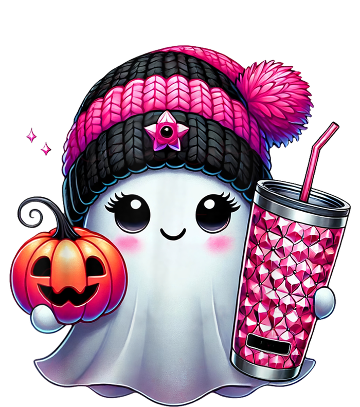 Drinking Coffee Halloween Ghost Ice Coffee Cute Ghost  Gift Wool Snapback Cap