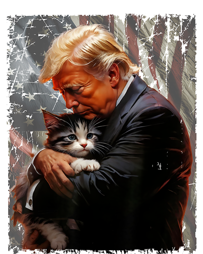 Trump Hugging An Orange Cat 2024 Make Cats Safe Again PosiCharge RacerMesh Polo