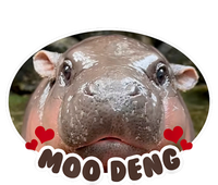 Moo Deng Bouncy Pig In Thai Picture The Cute Baby Hippo T-Shirt