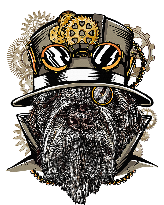 Wirehaired Pointing Griffon Dog Steampunk USA-Made Snowflake Beanie