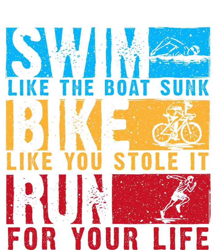 Cool Triathlon Boat Swim Bike Run Triathlete T-Shirt