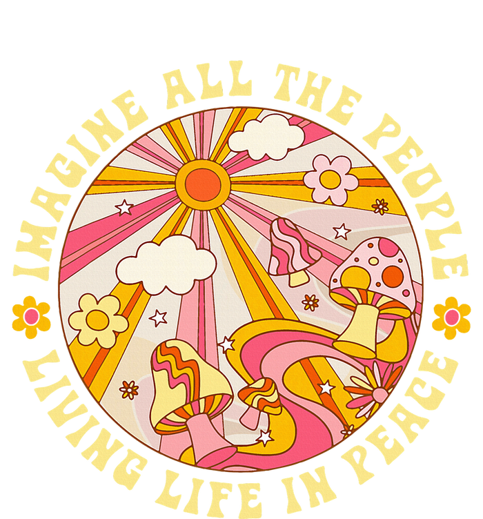 Hippie Imagine Living Life In Peace Sign Mushroom Retro 70s PosiCharge Competitor Tank