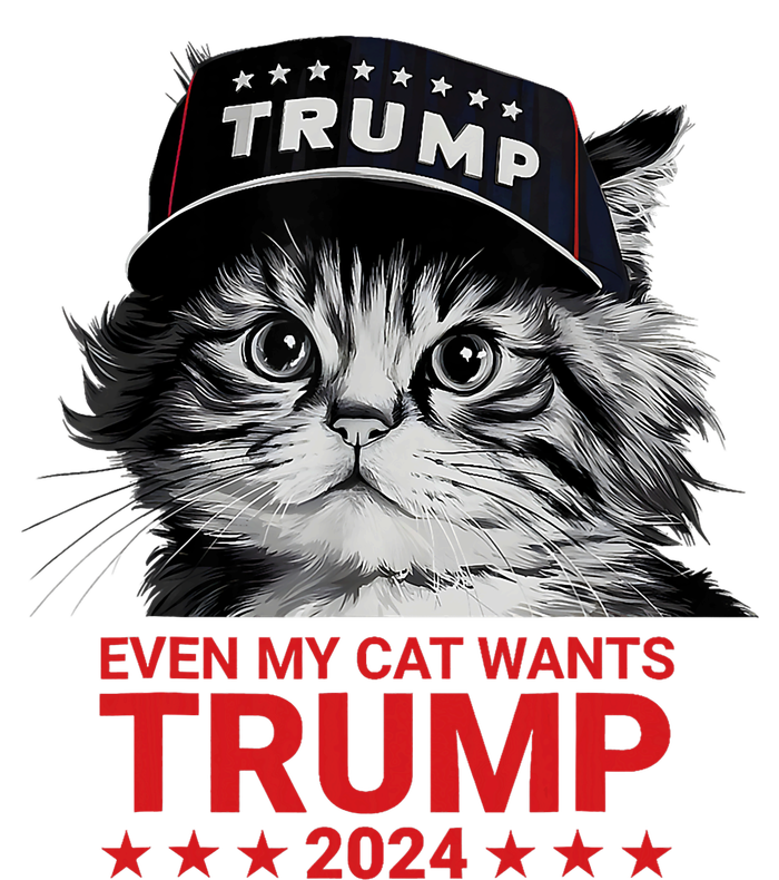 Even My Cat Wants Trump 2024 Funny American Cat Pro Trump Sustainable Bucket Hat