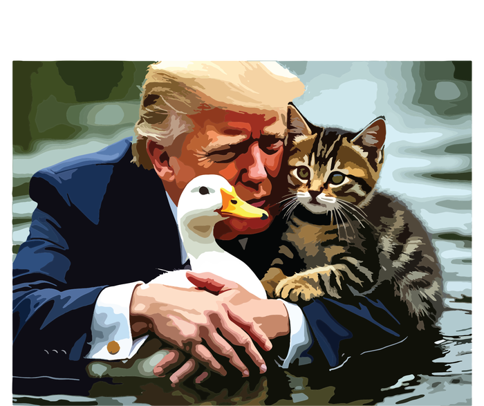 Funny Trump Cat And Duck Memes Christmas Halloween Vote Sign T-Shirt