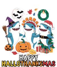 Shark Thanksgiving Happy Hallothanksmas Christmas Halloween T-Shirt