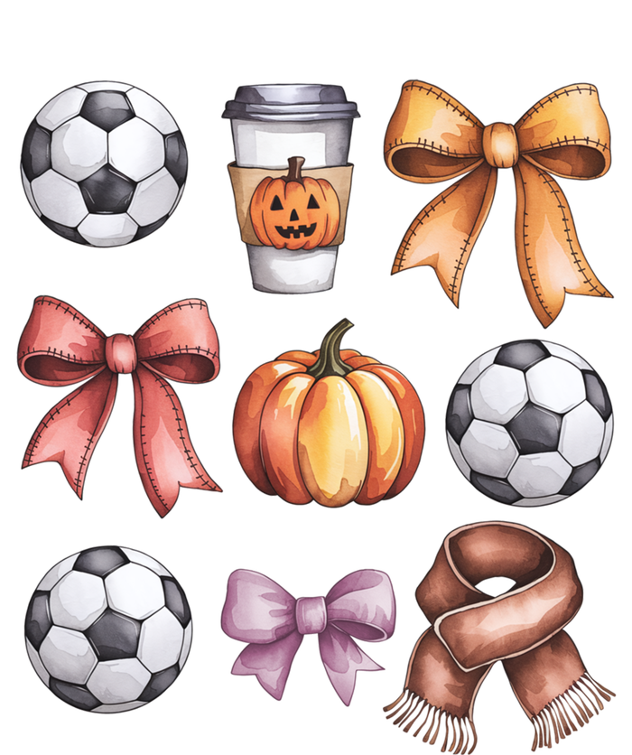 Coquette Fall Soccer Autumn Bow Pumpkin Thanksgiving T-Shirt