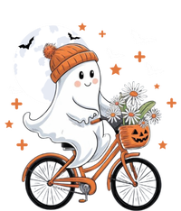 Cute Halloween Ghost Riding Bike With Flowers Spooky Fall Gift T-Shirt