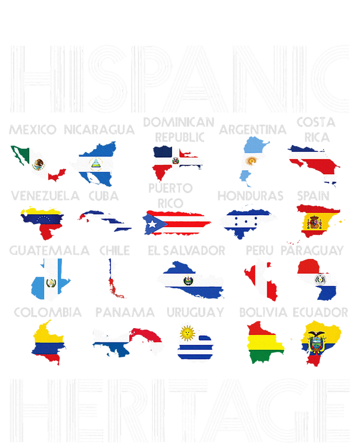 Hispanic Heritage Month Latino Countries Names Maps T-Shirt