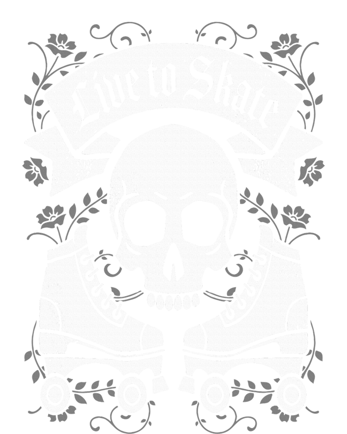 Skull And Roller Skates Live To Skate Goth Punk Roller Derby T-Shirt