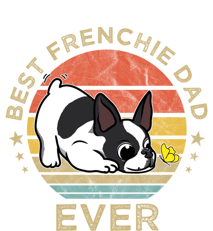 Best Frenchie Dad Ever Vintage Retro French Bulldog Father Gift Sustainable Knit Beanie