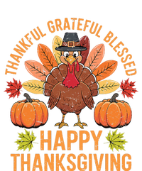 Thankful Grateful Blessed Turkey Women Happy Thanksgiving Flat Bill Trucker Hat