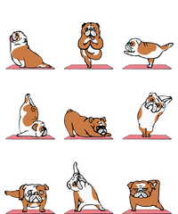 English Bulldog Yoga Puppy Yoga Poses And Meditation Grommeted Golf Towel