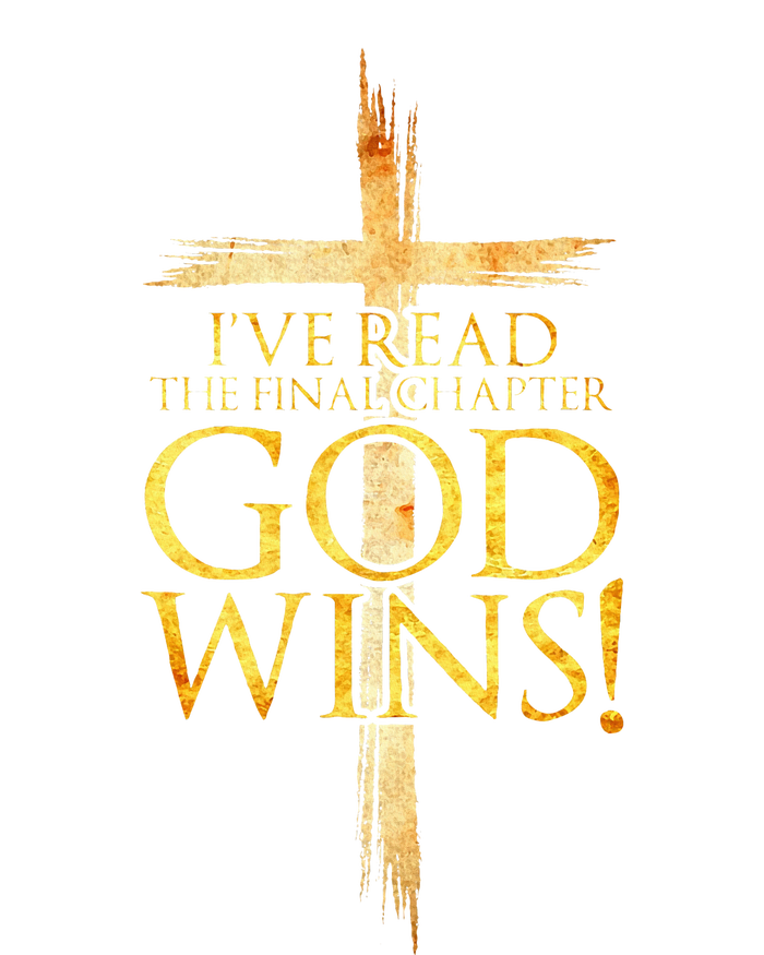 IVe Read The Final Chapter God Wins Christian Faith Cross Cropped Pullover Crew