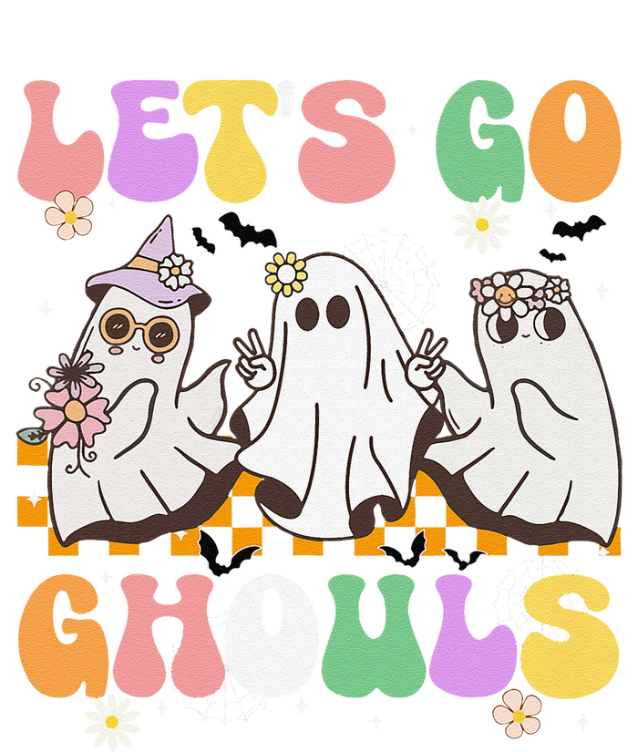 Groovy Boo Lets Go Ghouls Halloween Ghost Gift V-Neck T-Shirt