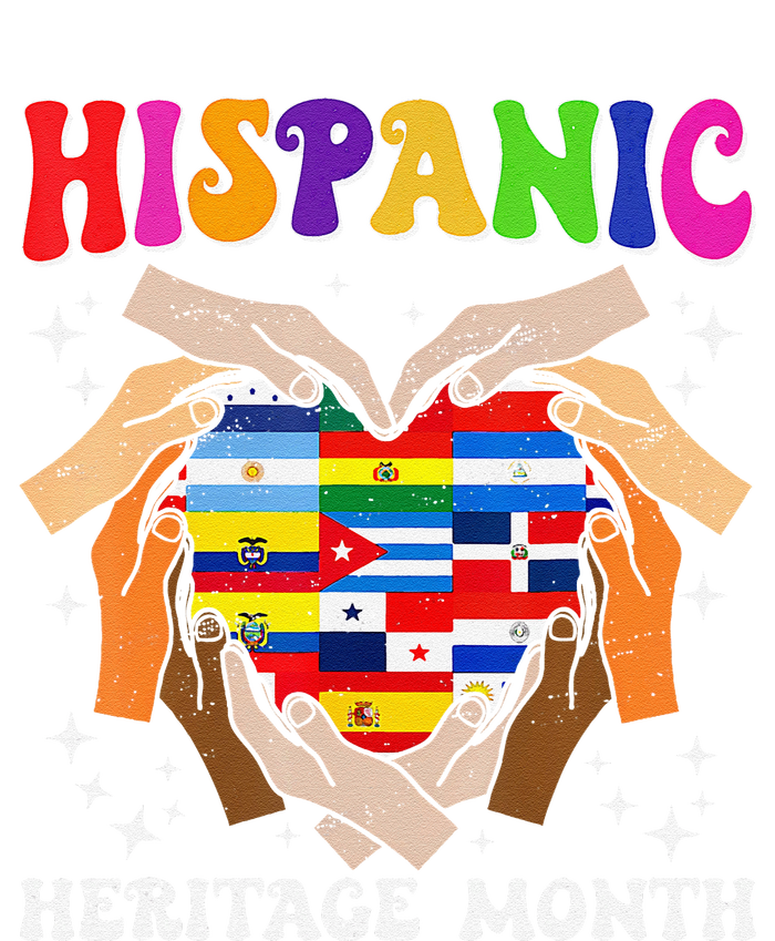 Retro Hispanic Heritage Month All Countries Heart Hand Gifts Gift T-Shirt