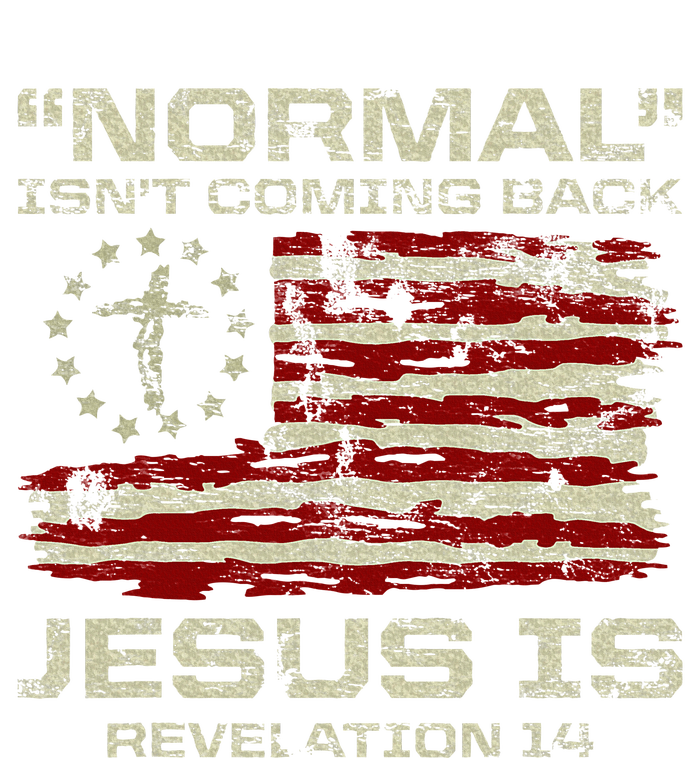 Normal IsnT Coming Back Jesus Is Christian American Flag T-Shirt