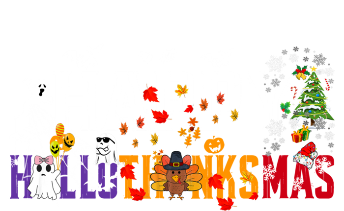 Halloween Thanksgiving Christmas 2024 Happy Hallothanksmas T-Shirt