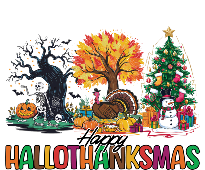 Happy Hallothanksmas Christmas Halloween Thanksgiving Long Sleeve Shirt