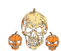 Halloween Spooky Skull Jack O Lantern Pumpkins Short Acrylic Beanie