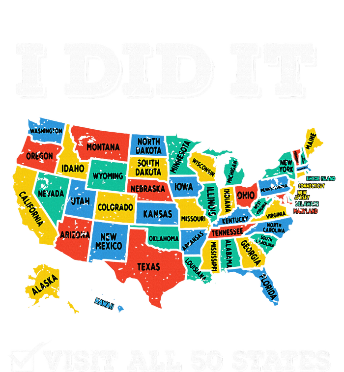 Visited All 50 States Usa Map For Travel Champion Lover T-Shirt