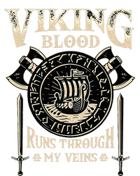 Viking Blood Runs Through My Veins Norse Mythology Women's Momentum V-Neck T-Shirt