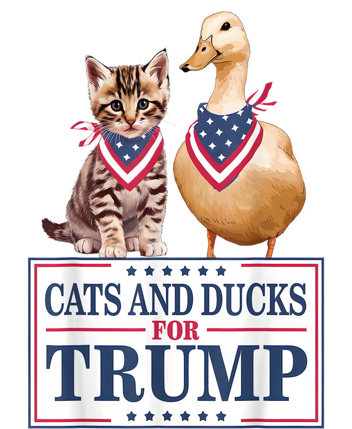 Funny Cats And Ducks For Trump 2024 Gift Long Sleeve Pajama Set