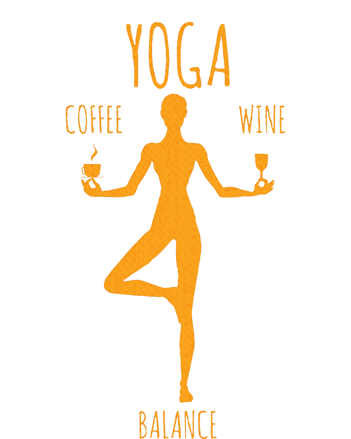 Yoga Balance Coffee & Wine Yoga Lover Funny Gift Kids Long Sleeve Shirt