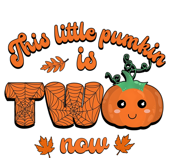 This Little Pumpkin Is Two Now Fall Birthday Funny Gift Cropped Pullover Crew