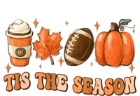 Tis The Season Pumpkin Leaf Latte Fall Thanksgiving Football T-Shirt