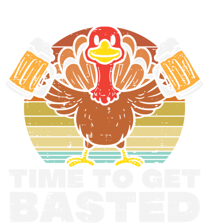 Retro Happy Thanksgiving Turkey Time To Get Basted Long Sleeve Shirt