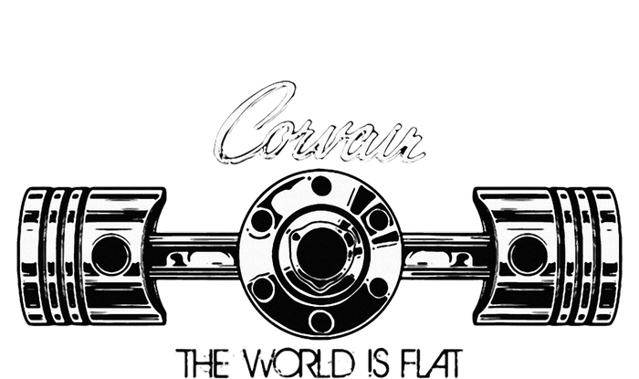 Corvair The World Is Flat Piston And Rods T-Shirt