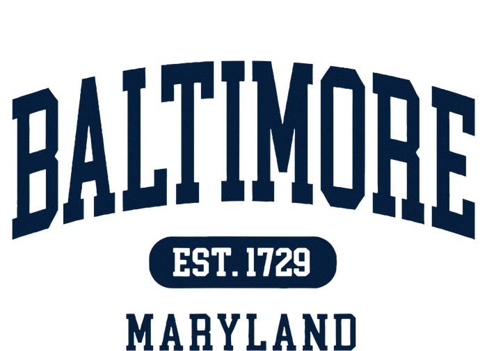 Baltimore Maryland Est 1729 Arched Varsity Text T-Shirt