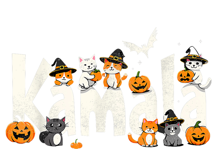 Kamala Halloween Cat Pumpkin Witch Hat Lover Kamala Haris Tall Long Sleeve T-Shirt