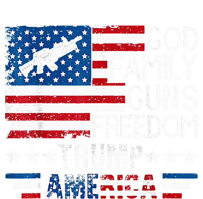 God Family Guns & Freedom Pro Trump 2024 Maga American Flag Ladies Essential Tank