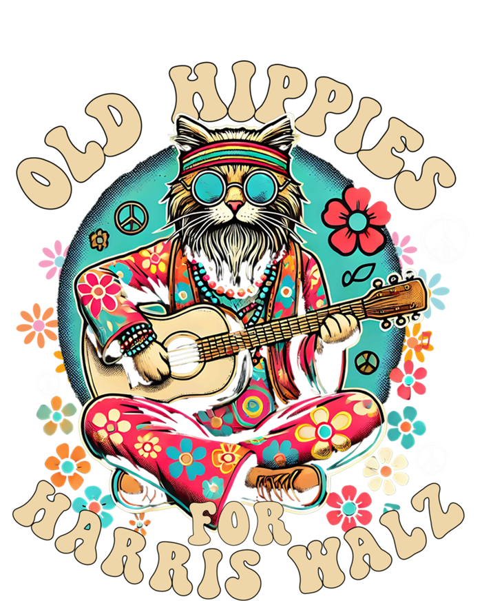 Kamala 2024 Cat Hippie Old Hippies For Harris Waltz 2024 T-Shirt