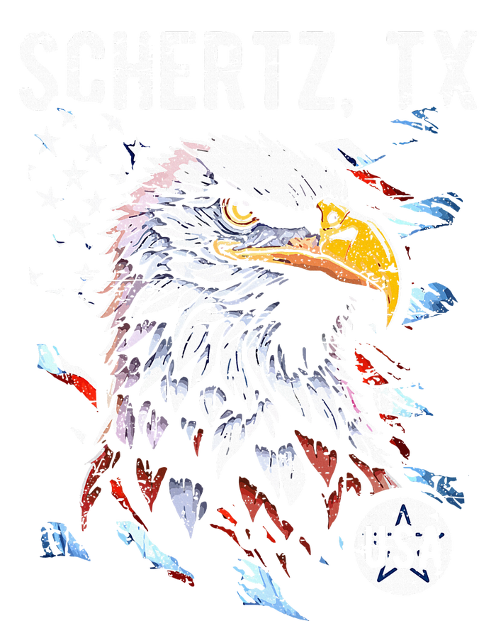 Schertz Texas Patriotic Eagle Usa Flag T-Shirt