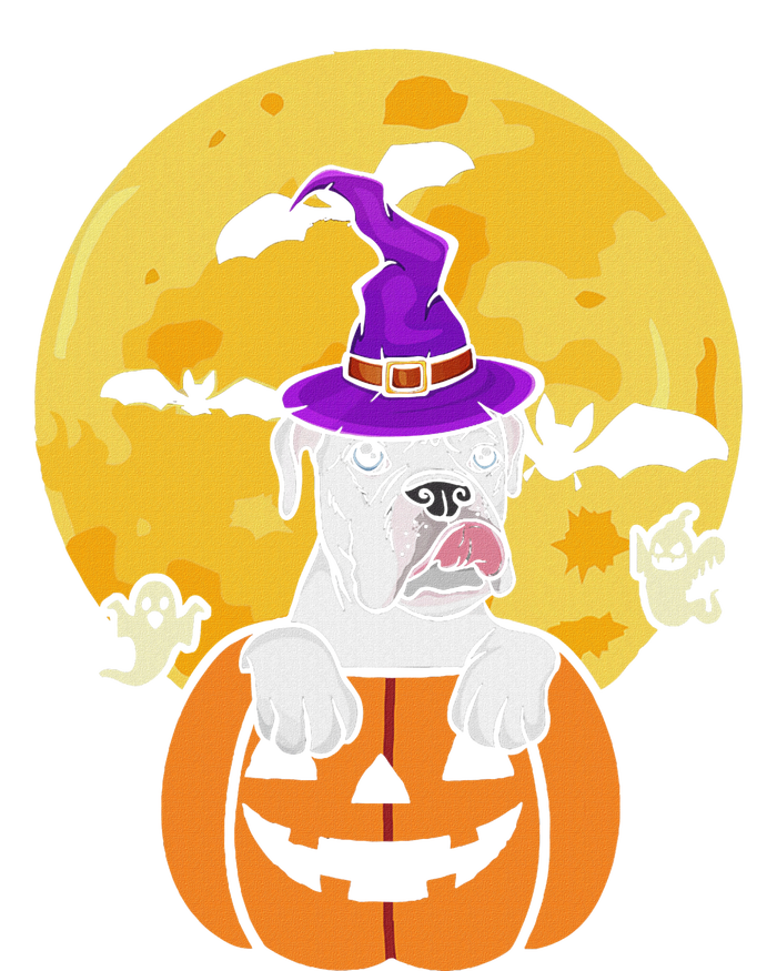 White Boxer Witch Dog Lover Halloween Costume T-Shirt