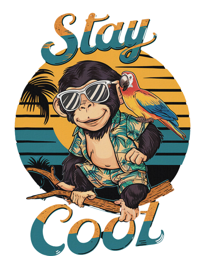 Stay Cool Monkey With Parrot Friend Jungle Time Fun T-Shirt