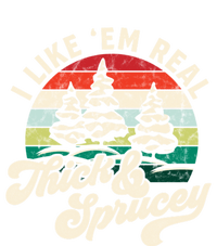 I Like Em Real Thick & Sprucey Funny Christmas Tree Sustainable Beanie