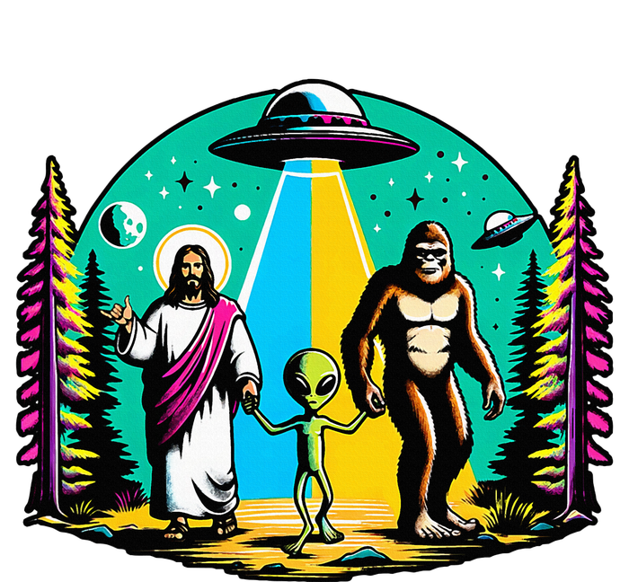 Jesus Alien Bigfoot And UfoS T-Shirt