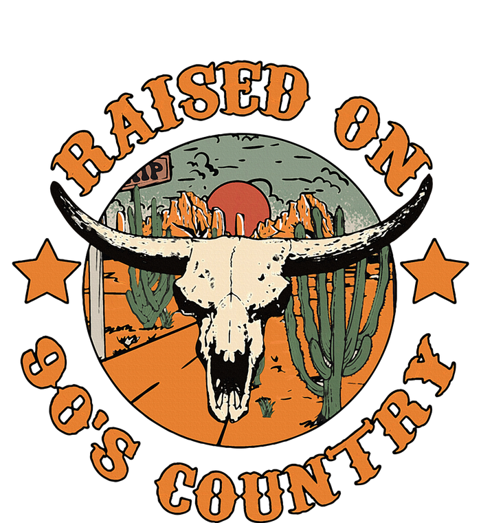 Raised On 90s Country Cow Skull Southern Western T-Shirt