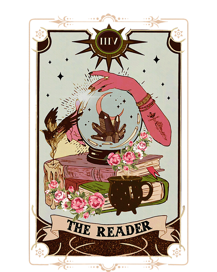 The Reader Tarot Card Witch Vibes Reading Bookworm Bookish Kids Long Sleeve Shirt