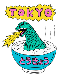 Tokyo Japan Funny Vintage Monster Attack On Soup Ramen Gifts T-Shirt